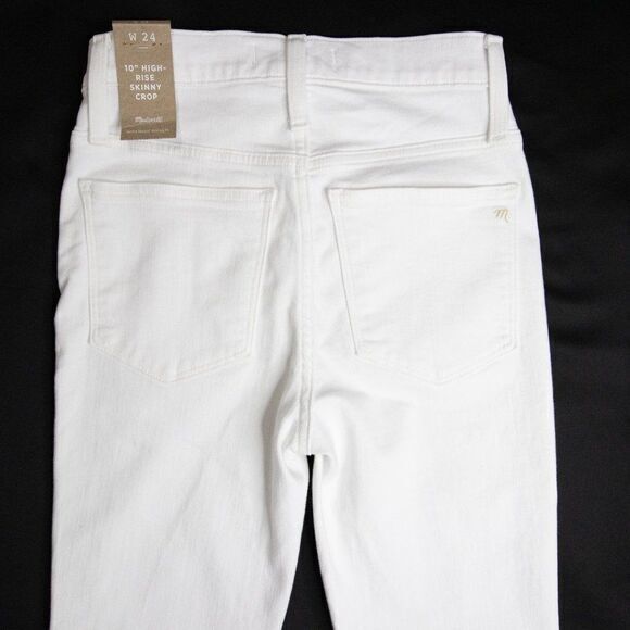 NEW 10" High-Rise Skinny Crop Jeans in Pure Whit, 24 - Picture 9 of 14